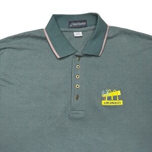 Vintage McDonald's Los Angeles Inner Harbor green polo shirt LARGE